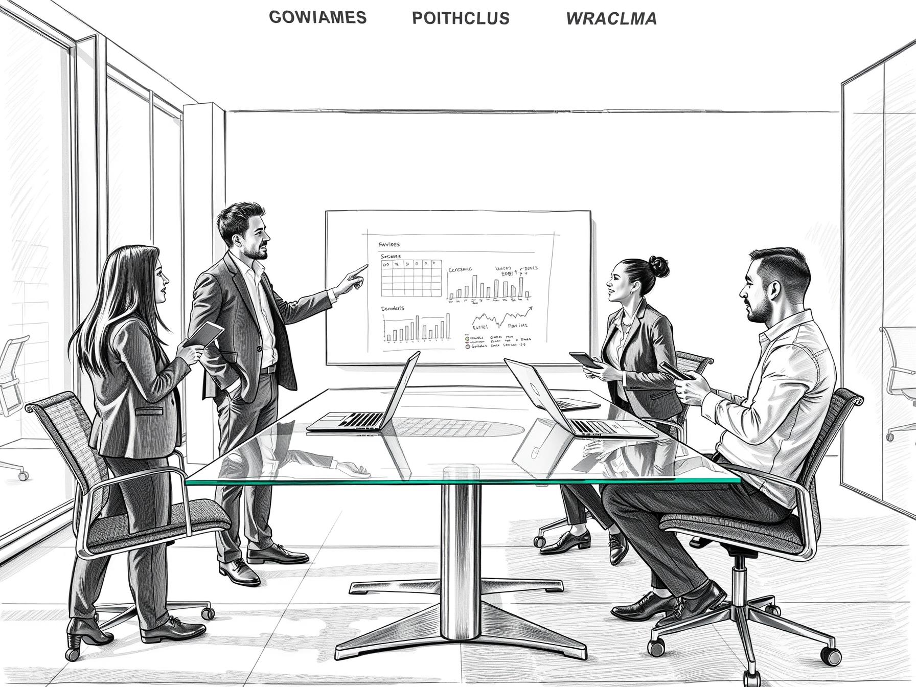 four-diverse-business-professionals-collaborating-around-glass-conference-table-in-modern-office-under-daylight