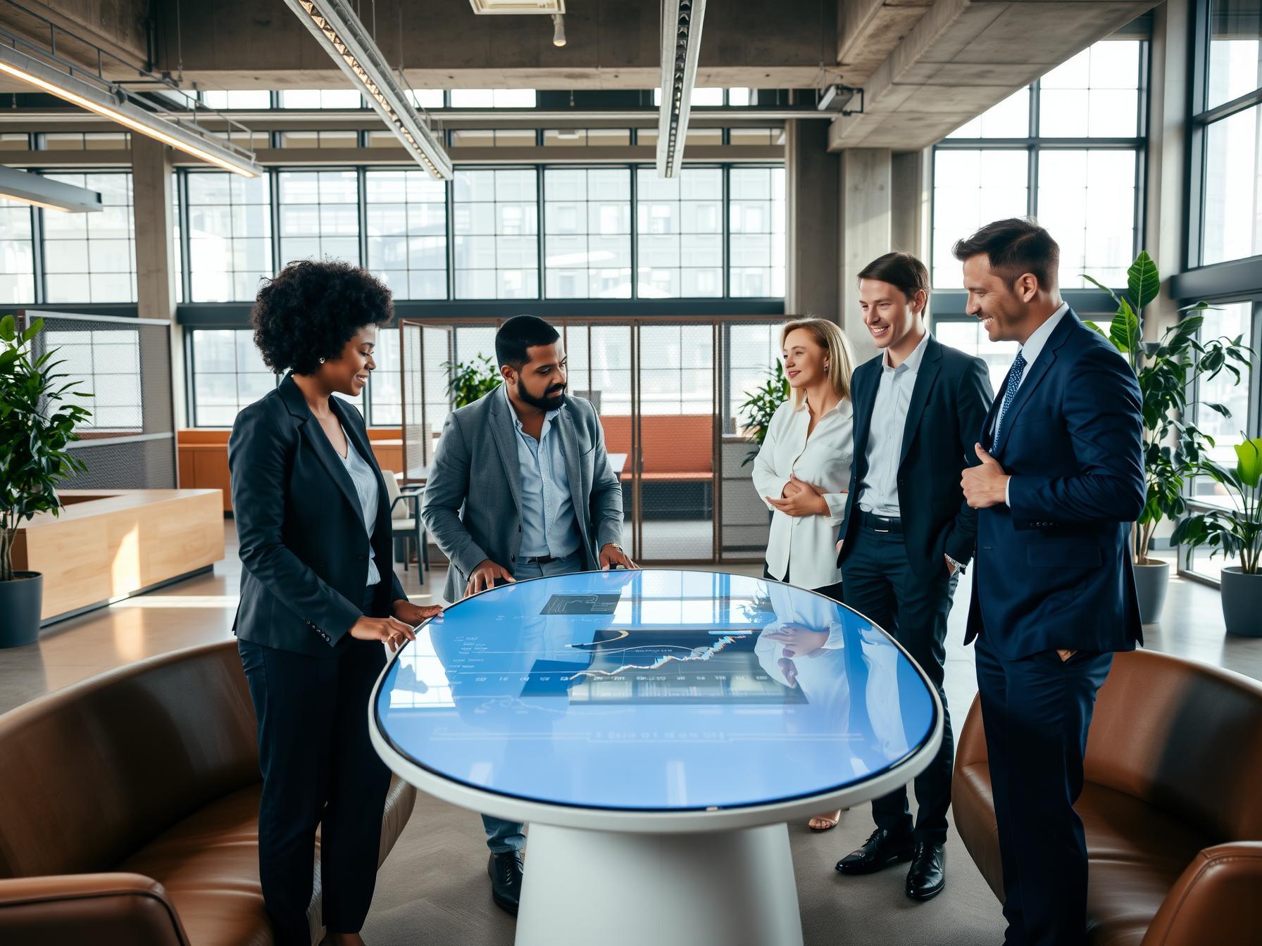 four-diverse-professionals-collaborating-on-retention-strategy-in-industrial-luxury-creative-workspace