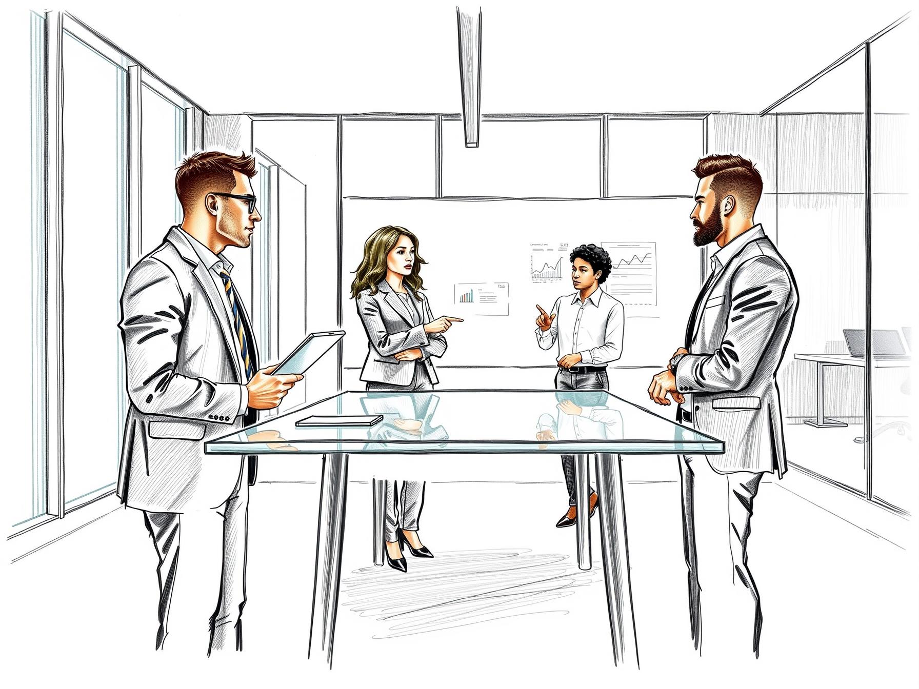 four-professionals-collaborating-on-compliance-risks-and-governance-challenges-in-a-modern-office-setting