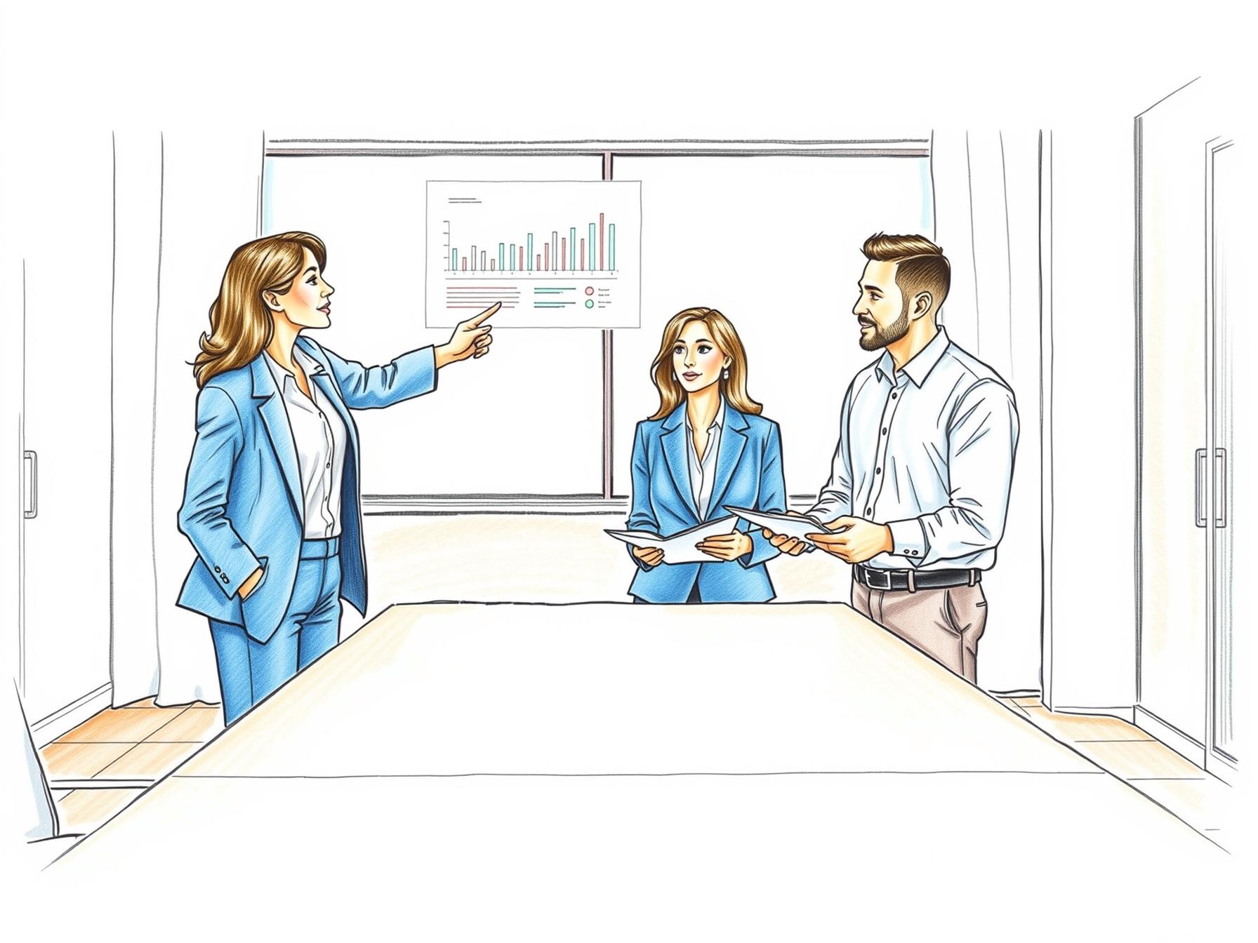 Four diverse business professionals collaborating on sales automation and forecasting in modern office setting four-diverse-business-professionals-collaborating-on-sales-automation-and-forecasting-in-modern-office-setting