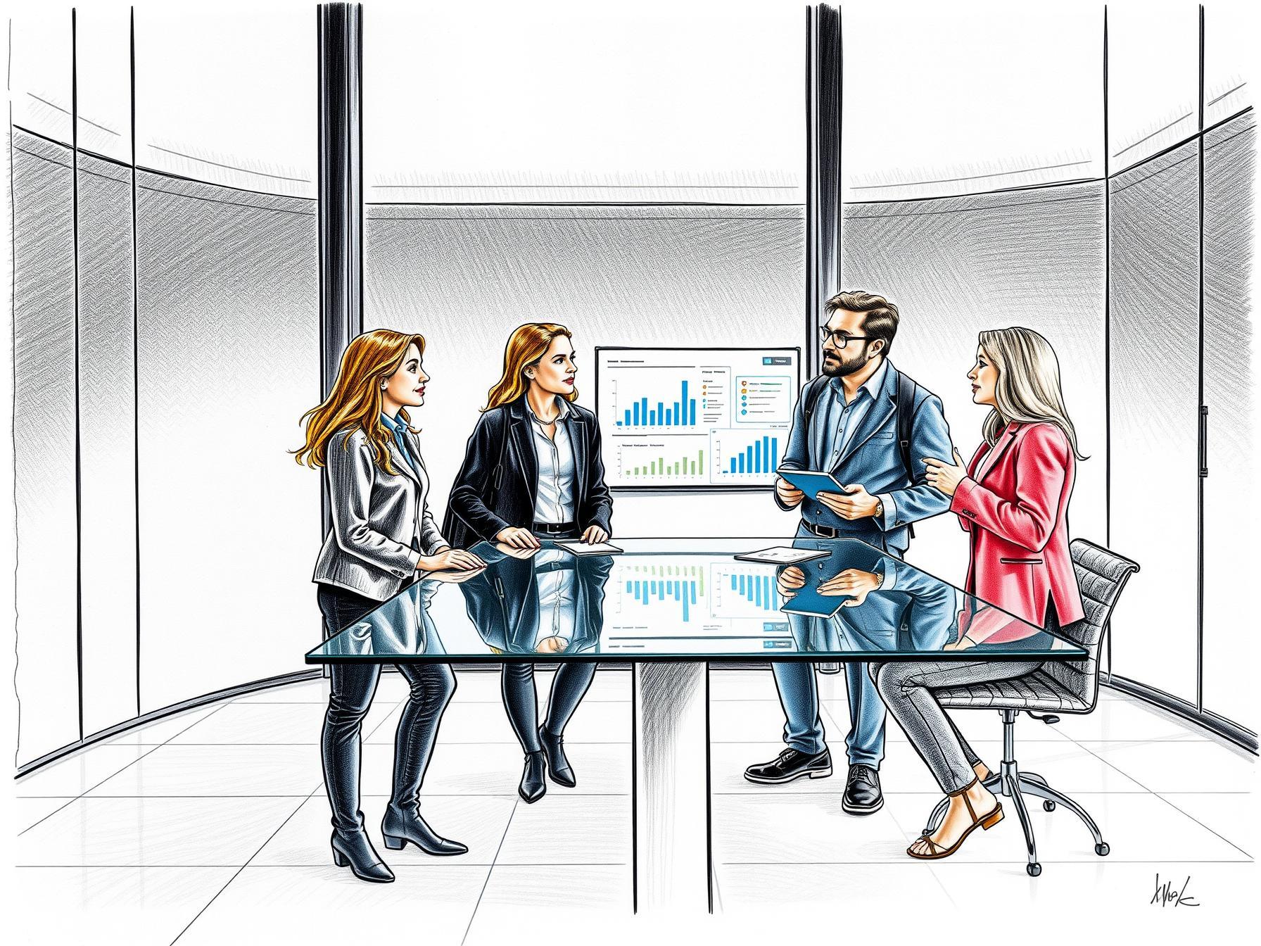 four-business-professionals-collaborating-with-digital-data-dashboards-in-a-bright-modern-office