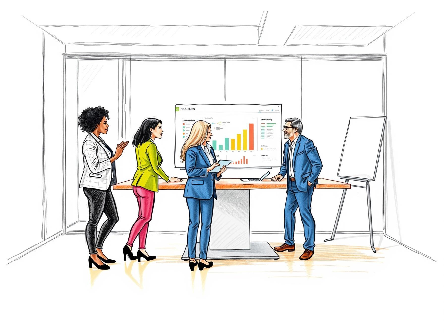 five-business-professionals-collaborating-in-modern-office-setting-reviewing-tablet-and-dashboard