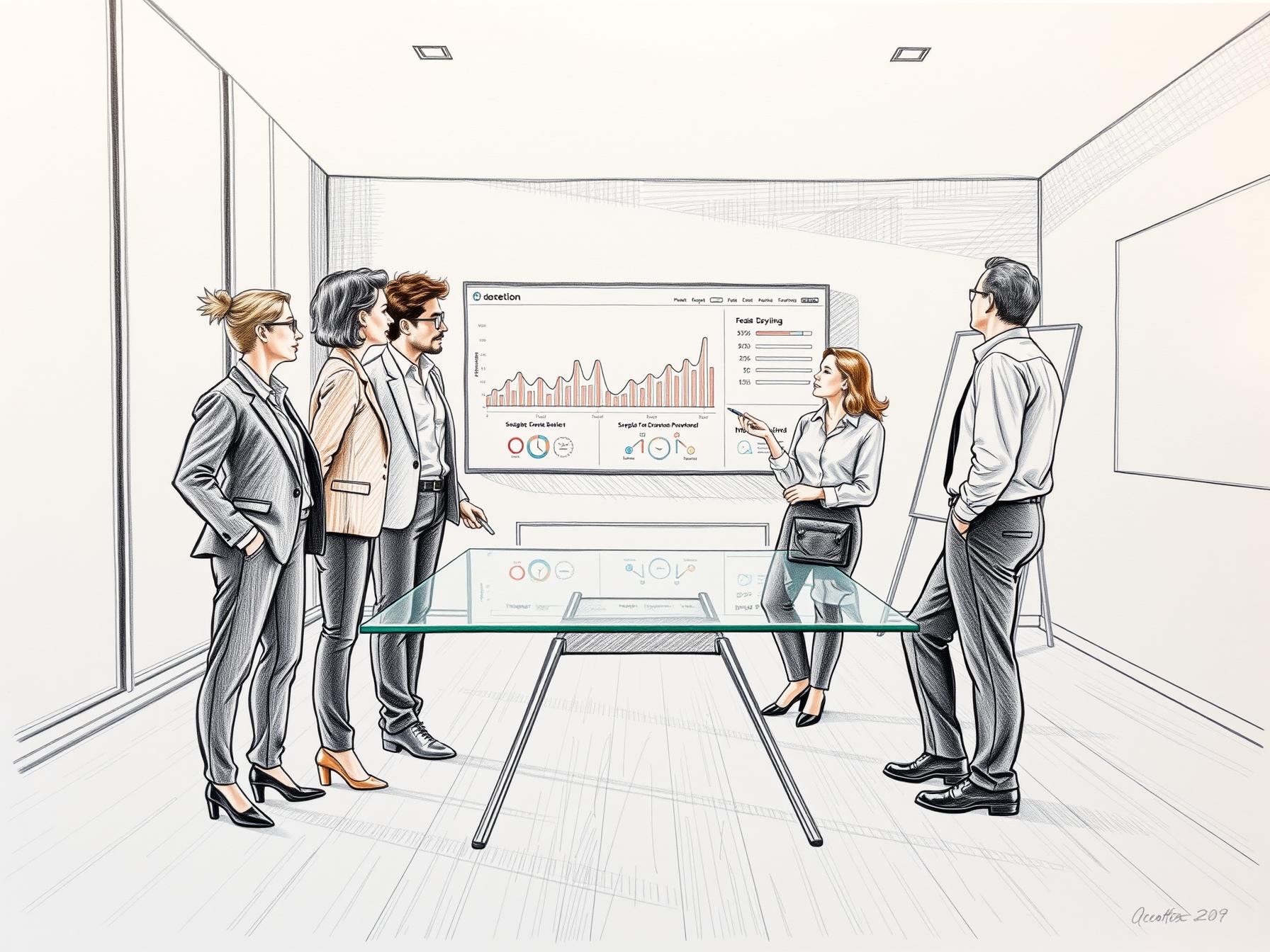 four-diverse-business-professionals-collaborating-over-digital-data-dashboard-in-modern-office-interior