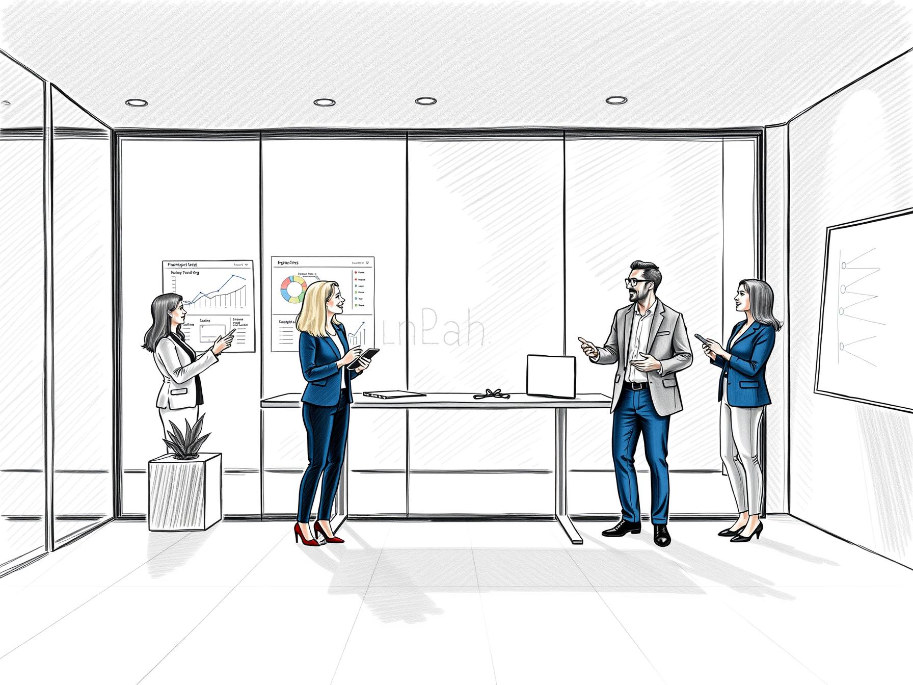 four-diverse-business-professionals-collaborating-on-automation-and-analytics-in-modern-office