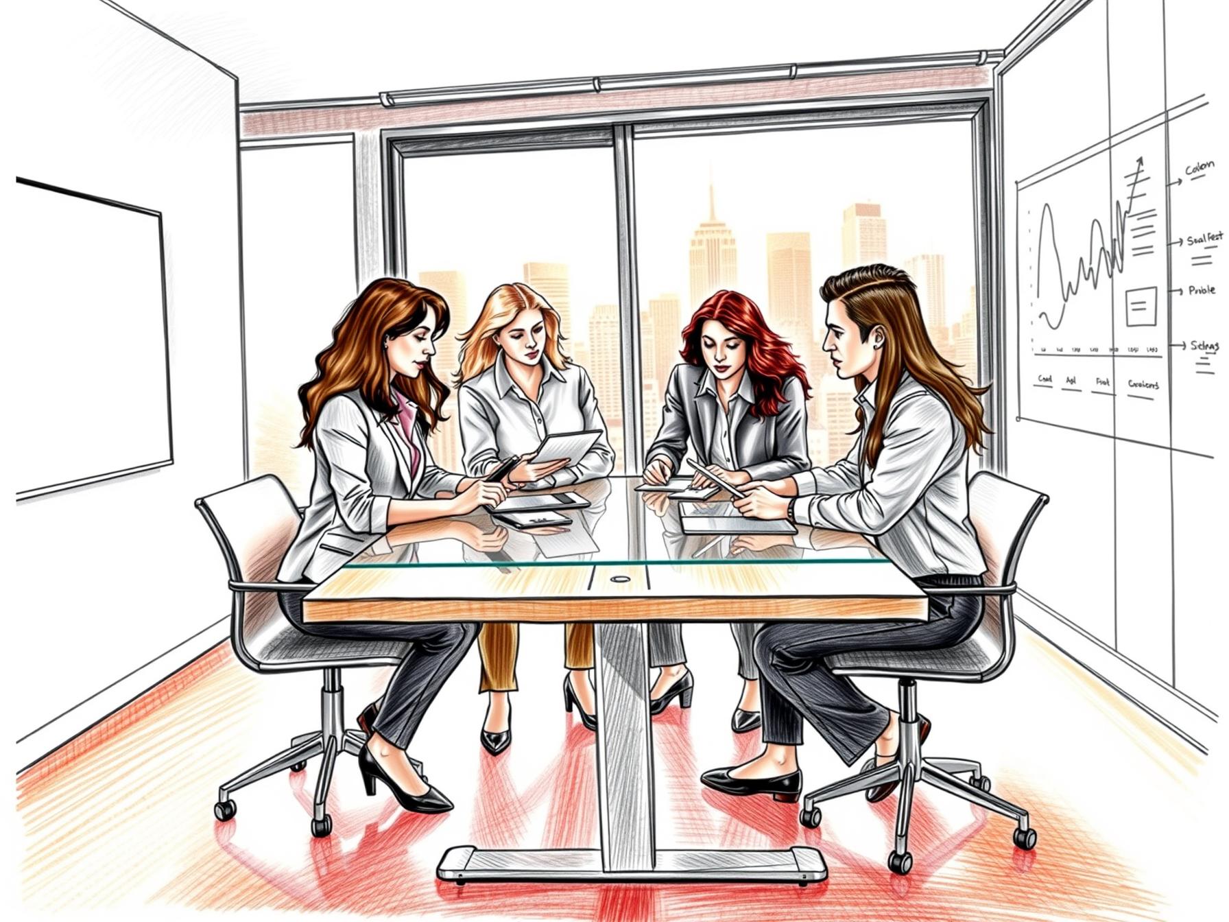 four-diverse-business-professionals-collaborating-in-modern-office-using-tablets-and-data-dashboards