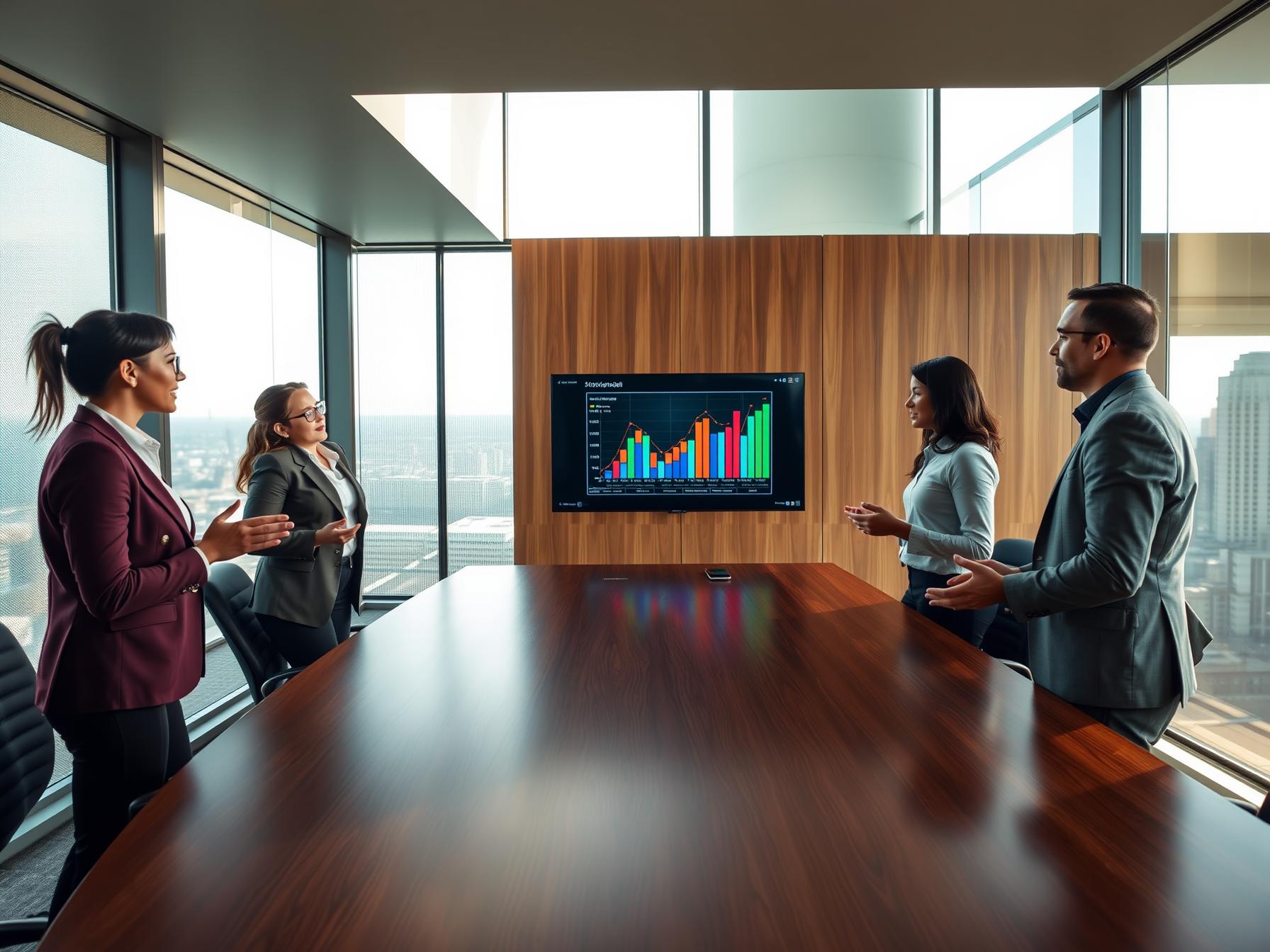 five-professionals-collaborating-on-predictive-analytics-strategy-in-high-rise-executive-boardroom