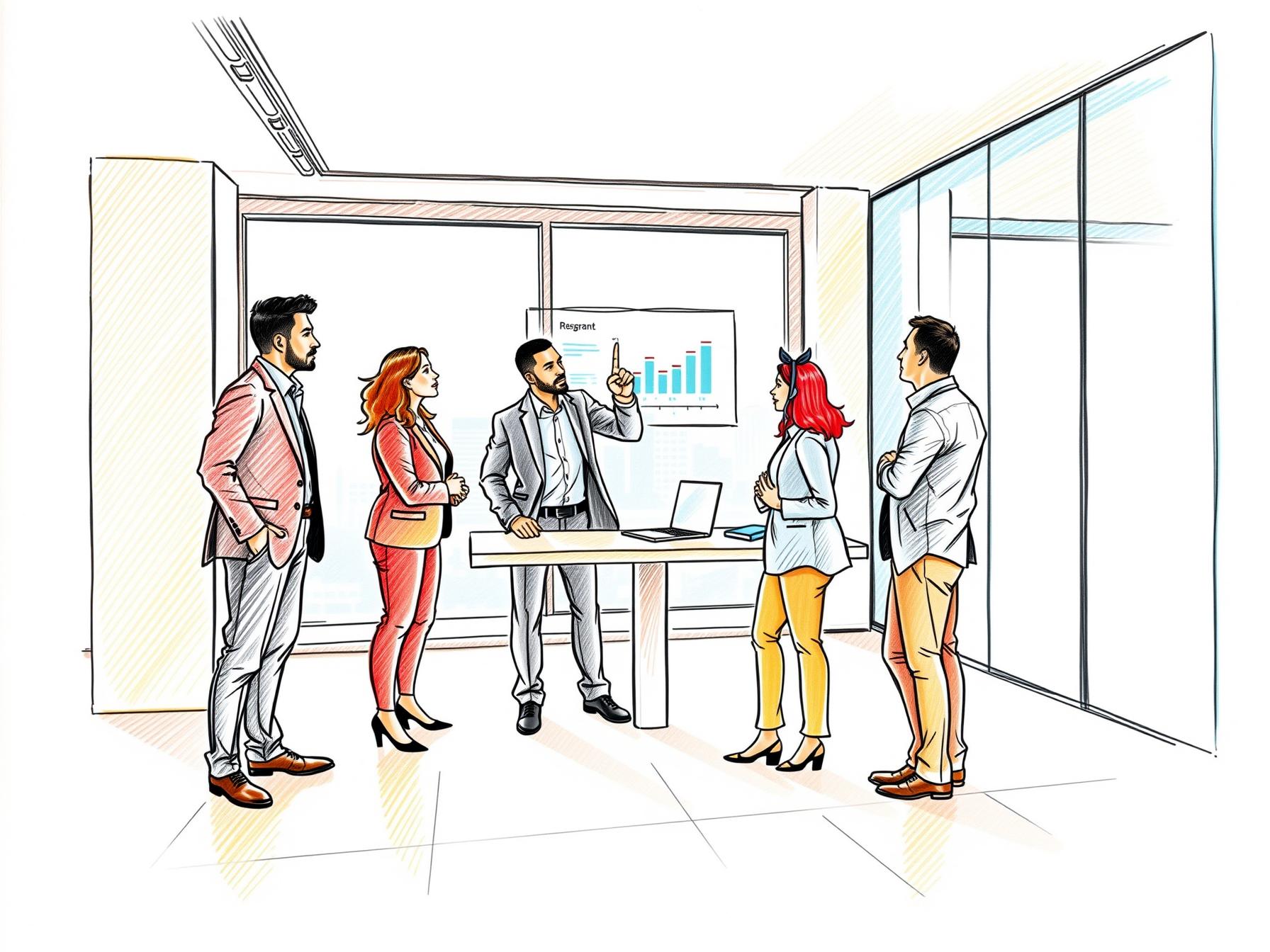 four-diverse-professionals-collaborating-on-pipeline-optimization-at-digital-dashboard-in-modern-office