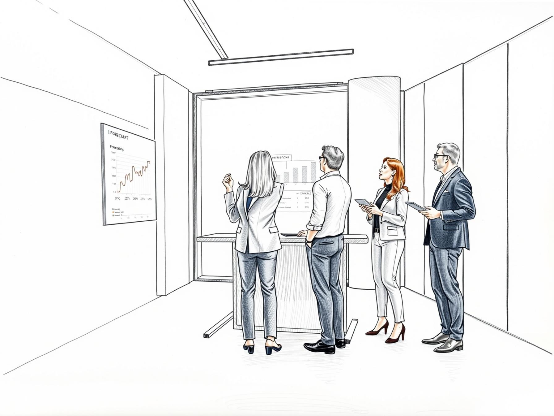 four-diverse-business-professionals-collaborating-on-forecasting-and-pipeline-optimization-in-a-modern-office-with-digital-dashboard