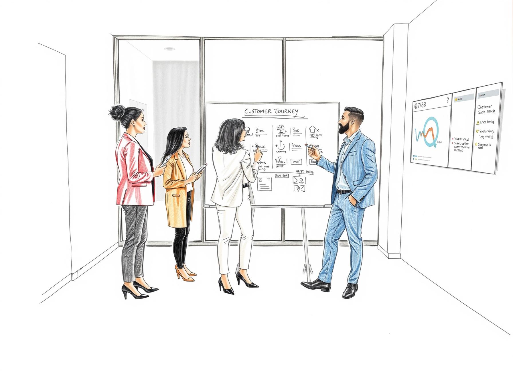 four-diverse-business-professionals-collaborating-on-journey-mapping-in-modern-office