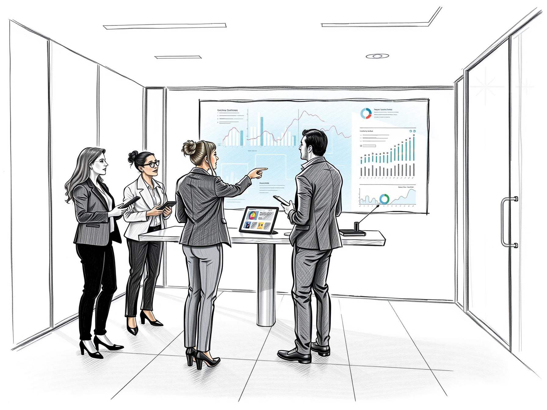 four-business-professionals-collaborating-on-predictive-sales-analytics-in-modern-office-with-digital-dashboard