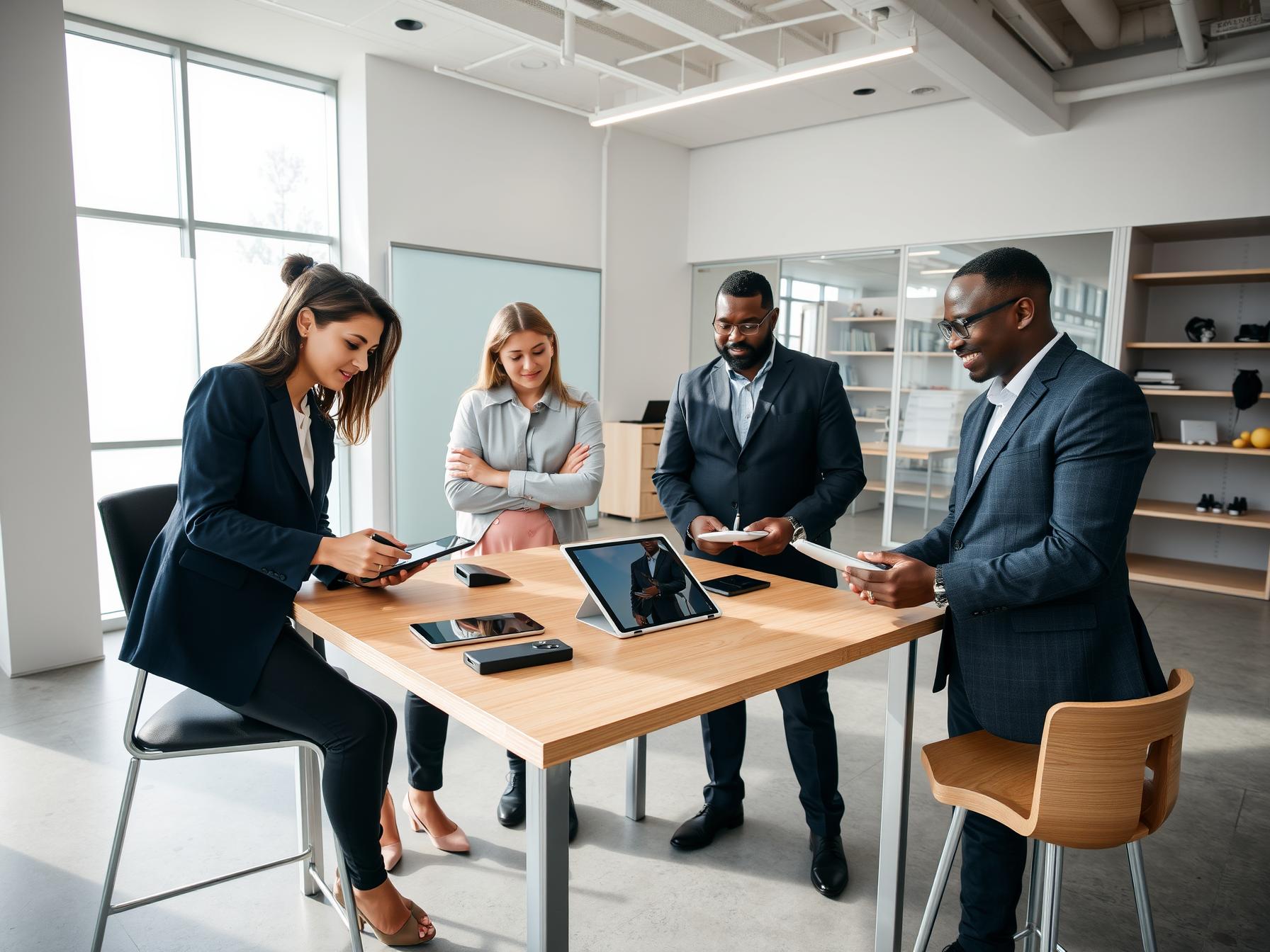 four-professionals-collaborating-on-sales-and-marketing-alignment-in-a-scandinavian-tech-innovation-lab