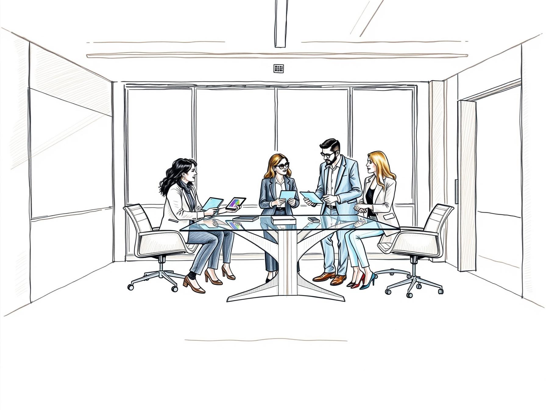 four-business-professionals-collaborating-in-a-modern-office-discussing-cross-functional-alignment