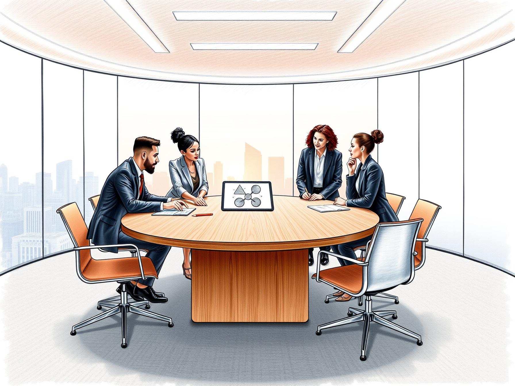 four-business-professionals-collaborating-around-a-conference-table-in-a-modern-office-interior