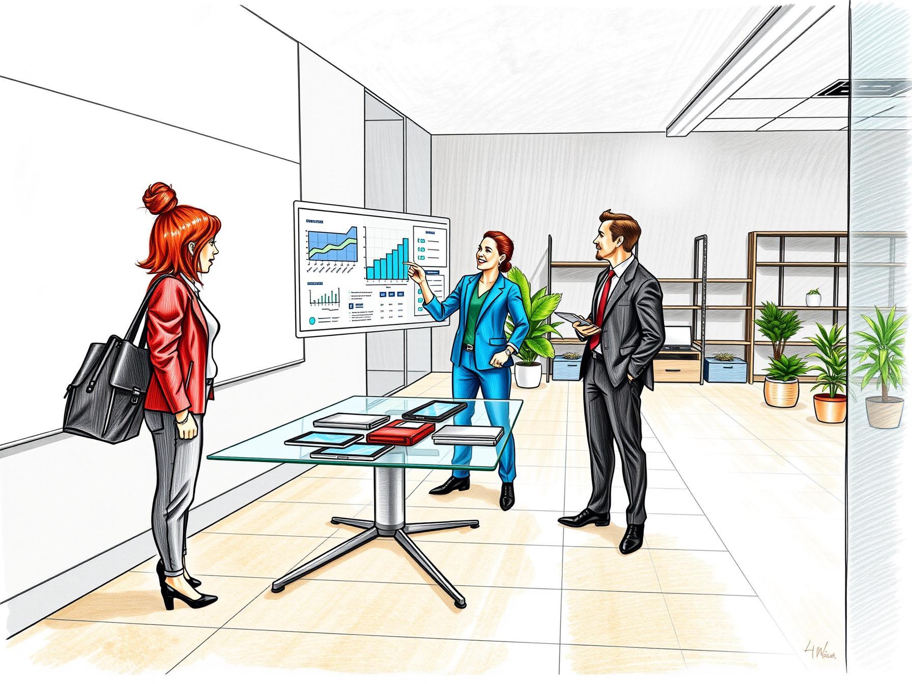 four-business-professionals-collaborating-around-digital-dashboards-in-a-modern-office-environment