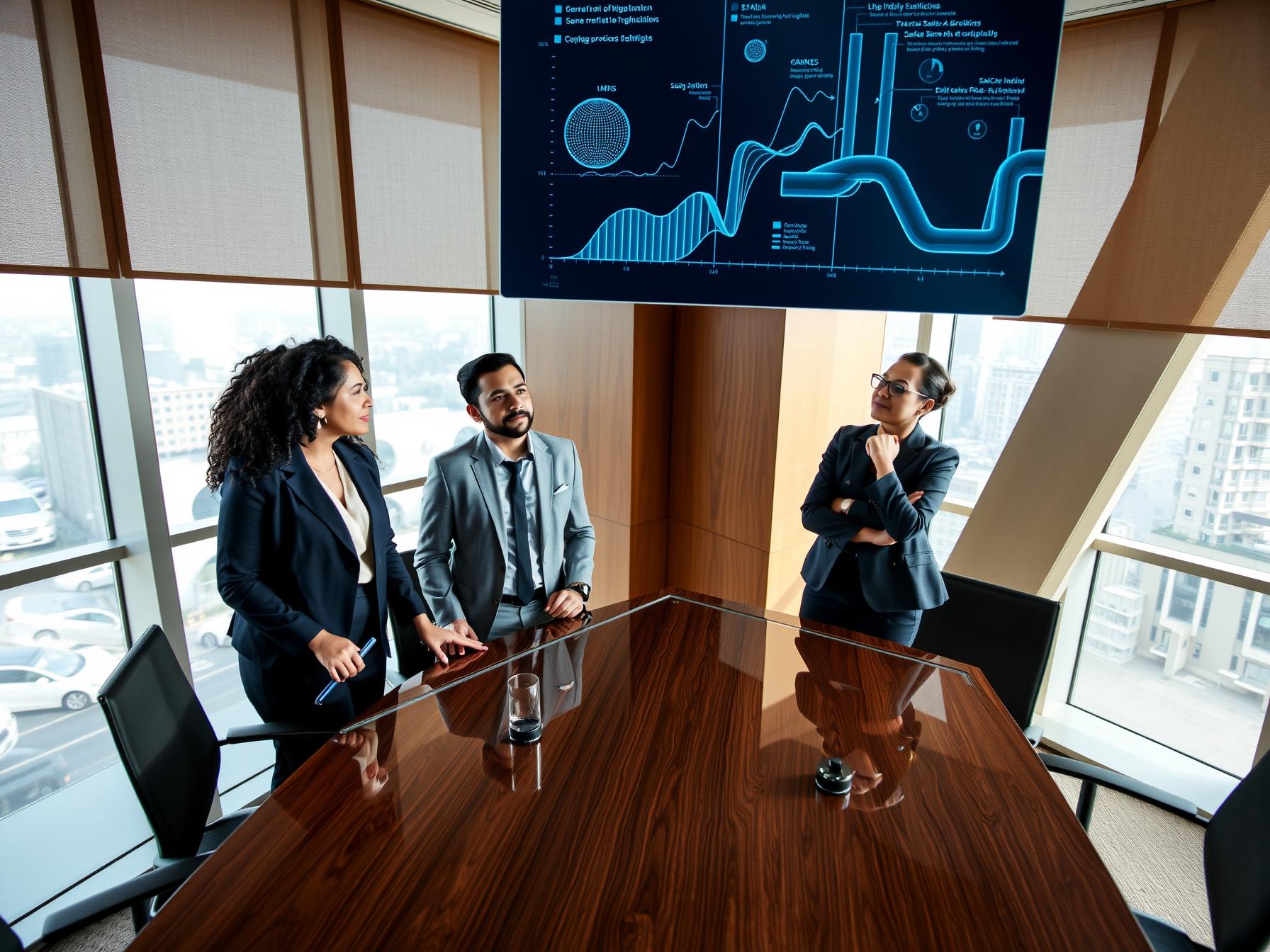 four-diverse-professionals-collaborating-on-sales-analytics-and-forecasting-in-a-high-rise-boardroom